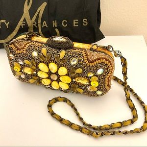 Vintage Mary Frances  11-352 Snakeskin Beaded Shoulder Clutch Bag